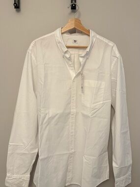 Uniqlo White Cotton Dress Shirt - Long Sleeve
